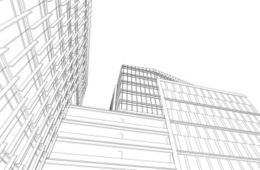 soyut mimari duvar kağıdı tasarımı, dijital konsept arkaplan 