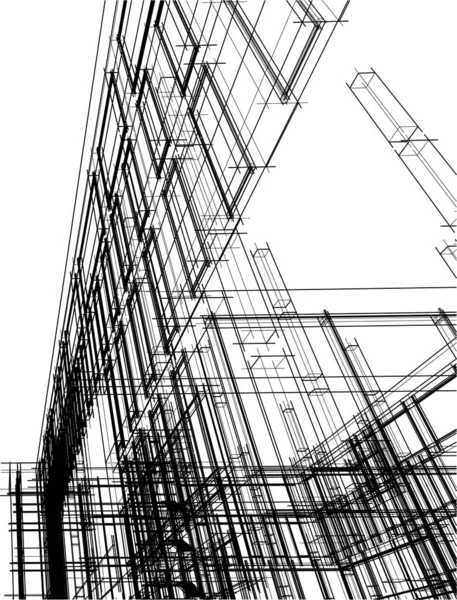 Ilustración Arquitectura Ciudad Diseño Papel Pintado Arquitectónico — Vector de stock