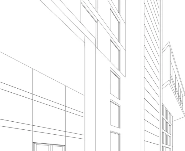 Illustratie Van Architectuur Van Stad Architectonisch Behang Ontwerp — Stockvector