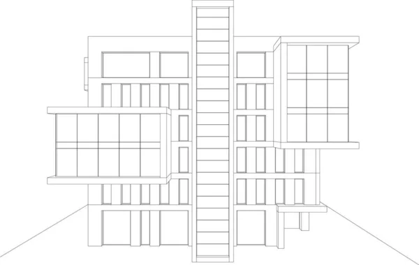 Ilustração Arquitetura Cidade Projeto Papel Parede Arquitetônico — Vetor de Stock