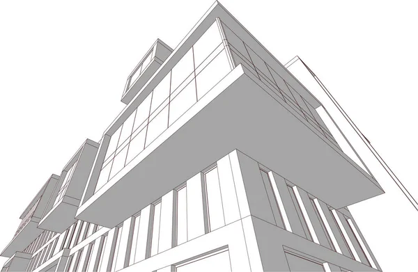 3D城市建筑 建筑墙纸设计图解 — 图库矢量图片