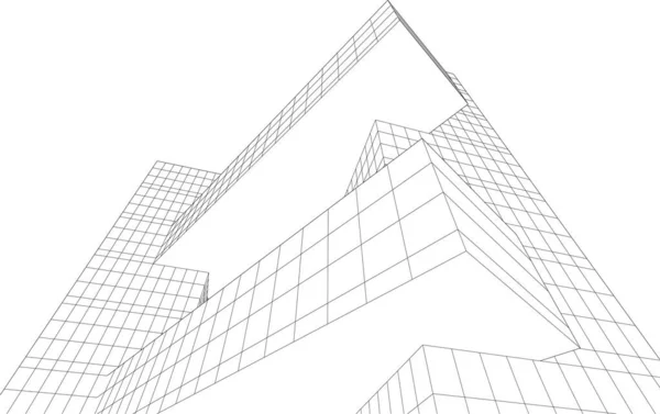 Ilustracja Architektury Miasta Projekt Tapety Architektonicznej — Wektor stockowy