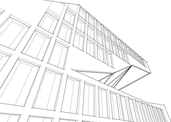 Illustration City Architecture Architectural Wallpaper Design — Stock Vector