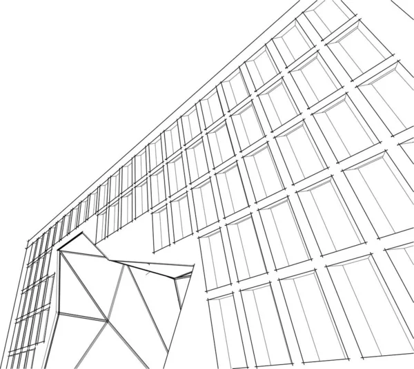 Illustration Der Stadtarchitektur Architektonische Tapetengestaltung — Stockvektor