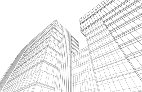 Illusztráció Városi Építészet Építészeti Tapéta Tervezés — Stock Vector