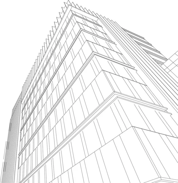 Ilustracja Architektury Miasta Projekt Tapety Architektonicznej — Wektor stockowy