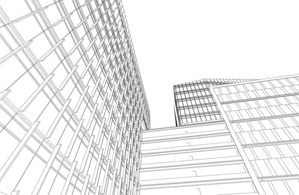Illustration Der Stadtarchitektur Architektonische Tapetengestaltung — Stockvektor