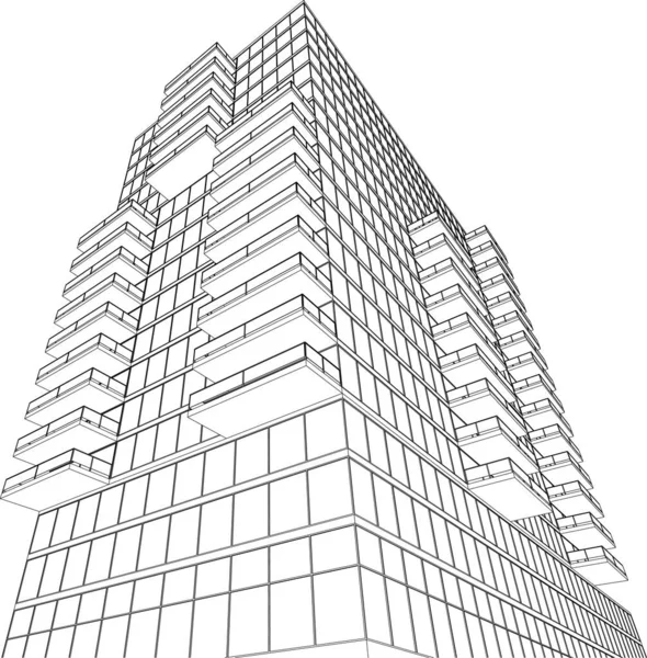 Illusztráció Városi Építészet Építészeti Tapéta Tervezés — Stock Vector