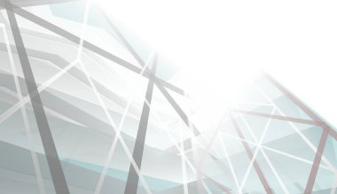 Gelecek perspektifi, soyut mimari duvar kağıdı tasarımı, dijital konsept arkaplan