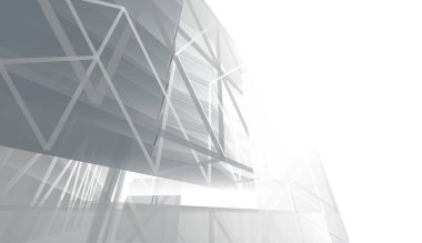 Gelecek perspektifi, soyut mimari duvar kağıdı tasarımı, dijital konsept arkaplan