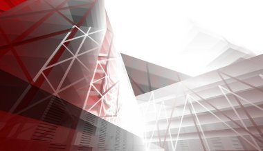 Gelecek perspektifi, soyut mimari duvar kağıdı tasarımı, dijital konsept arkaplan