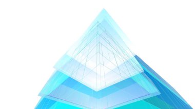 Gelecek perspektifi, soyut mimari duvar kağıdı tasarımı, dijital konsept arkaplan