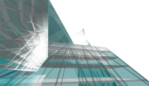 Футуристическая Перспектива Абстрактный Архитектурный Дизайн Обоев Цифровой Концептуальный Фон — стоковое фото