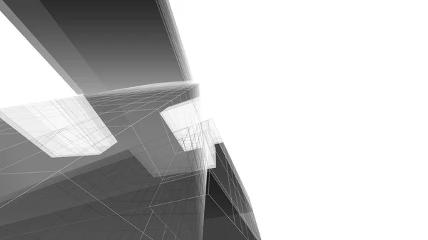 Futuristická Perspektiva Abstraktní Architektonický Design Tapet Digitální Koncept Pozadí — Stock fotografie