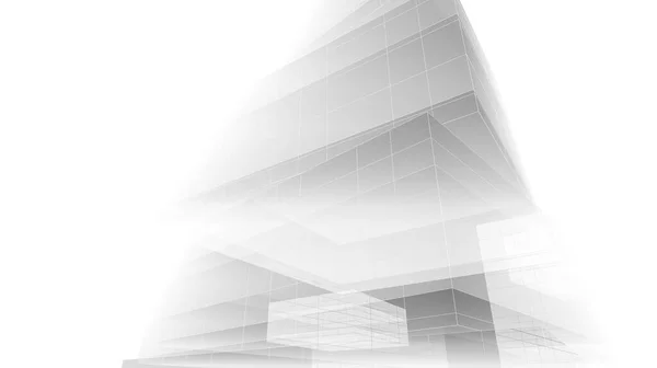 面向未来的观点 抽象的建筑墙纸设计 数字概念背景 — 图库照片