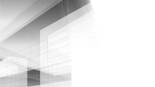 Perspectiva Futurista Diseño Abstracto Papel Pintado Arquitectónico Fondo Concepto Digital — Foto de Stock