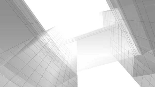 未来的な視点抽象的な建築壁紙デザインデジタルコンセプト背景 — ストック写真