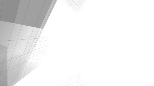 Futuristisch Perspectief Abstract Architectonisch Behang Design Digitale Concept Achtergrond — Stockfoto