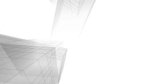 Futurystyczna Perspektywa Abstrakcyjny Projekt Tapety Architektonicznej Cyfrowe Tło Koncepcyjne — Zdjęcie stockowe