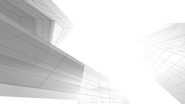 未来的な視点抽象的な建築壁紙デザインデジタルコンセプト背景 — ストック写真
