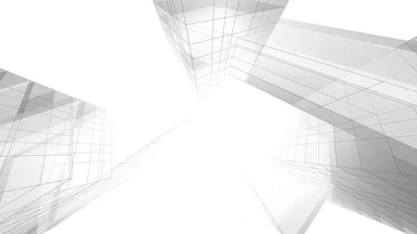 Futurystyczna Perspektywa Abstrakcyjny Projekt Tapety Architektonicznej Cyfrowe Tło Koncepcyjne — Zdjęcie stockowe