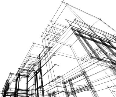 Ev kavramı kroki 3d çizim