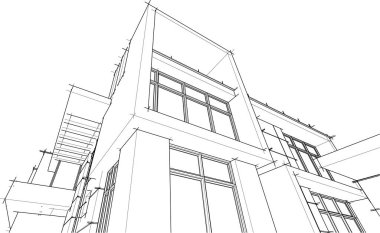 Ev kavramı kroki 3d çizim