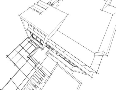 Ev kavramı kroki 3d çizim