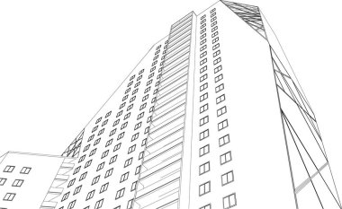 soyut mimari duvar kağıdı gökdelen tasarımı, dijital konsept arkaplan