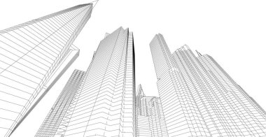 soyut mimari duvar kağıdı gökdelen tasarımı, dijital konsept arkaplan