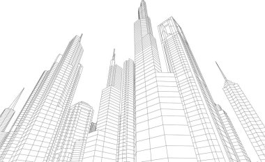 soyut mimari duvar kağıdı gökdelen tasarımı, dijital konsept arkaplan