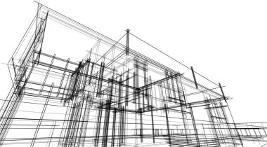 Ev kavramı kroki 3d çizim