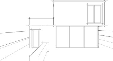 Ev kavramı kroki 3d çizim