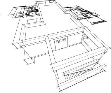 Ev kavramı kroki 3d çizim