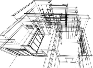 Ev kavramı kroki 3d çizim
