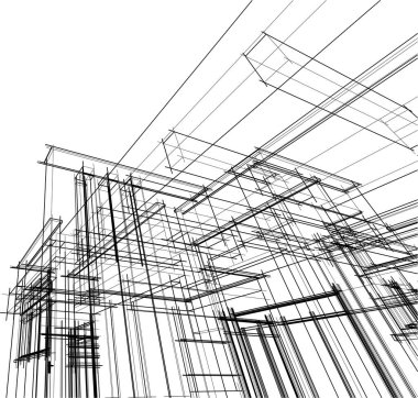 Ev kavramı kroki 3d çizim
