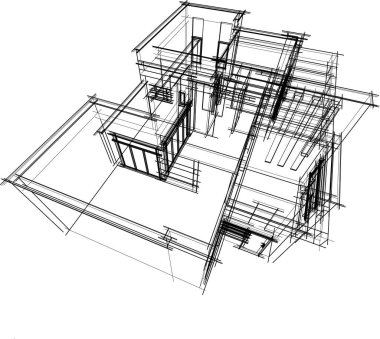 Ev kavramı kroki 3d çizim