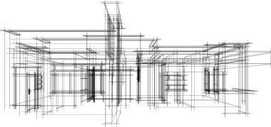 Ev kavramı kroki 3d çizim