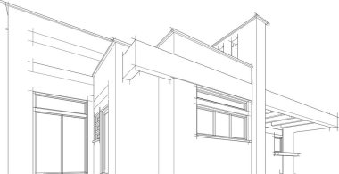 Ev kavramı kroki 3d çizim