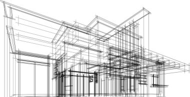 Ev kavramı kroki 3d çizim