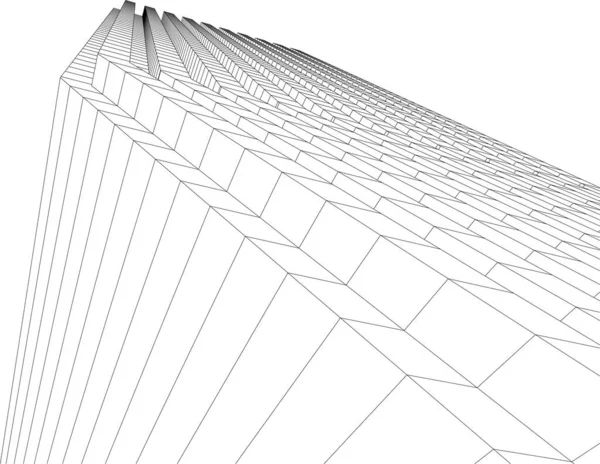 Abstract Architectonisch Behang Wolkenkrabber Ontwerp Digitaal Concept Achtergrond — Stockvector