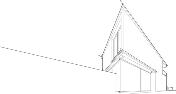 Эскиз Концепции Дома Иллюстрация — стоковый вектор