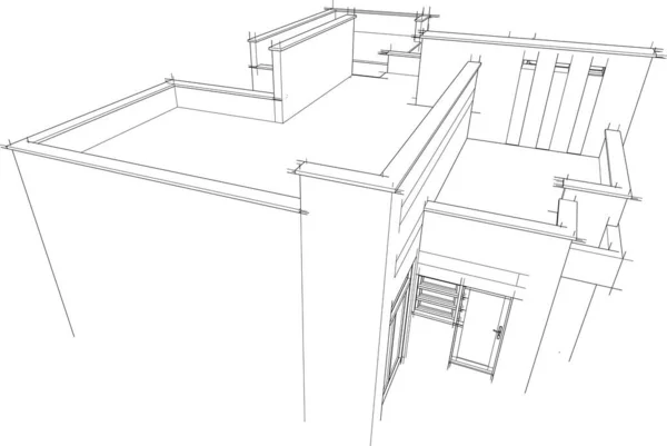 Dům Koncepce Skic Ilustrace — Stockový vektor