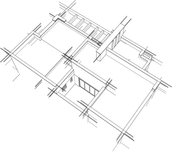 Haus Konzept Skizze Illustration — Stockvektor
