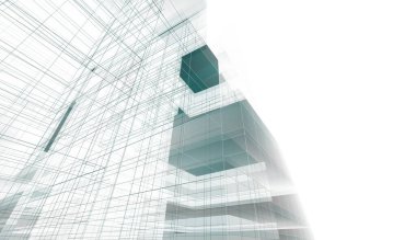 Gelecek perspektifi, soyut mimari duvar kağıdı tasarımı, dijital konsept arkaplan