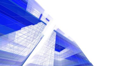 Gelecek perspektifi, soyut mimari duvar kağıdı tasarımı, dijital konsept arkaplan