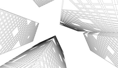 soyut mimari duvar kağıdı gökdelen tasarımı, dijital konsept arkaplan