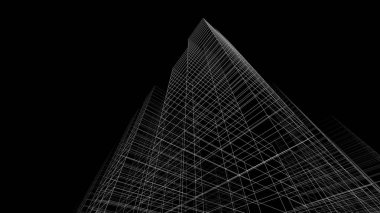 soyut mimari duvar kağıdı gökdelen tasarımı, dijital konsept arkaplan