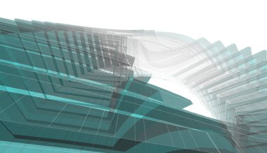 soyut mimari duvar kağıdı gökdelen tasarımı, dijital konsept arkaplan