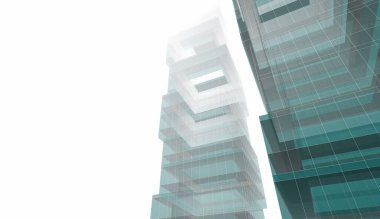 soyut mimari duvar kağıdı gökdelen tasarımı, dijital konsept arkaplan